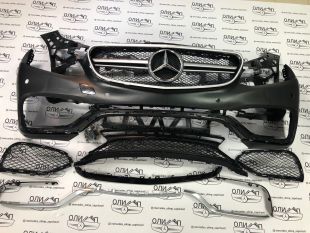 Бампер передний на Mercedes E class W212 AMG 63, новый реплика в сборе